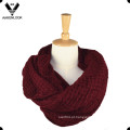 Lady Pure Color Soft Acrílico Knit Tube Cachecol